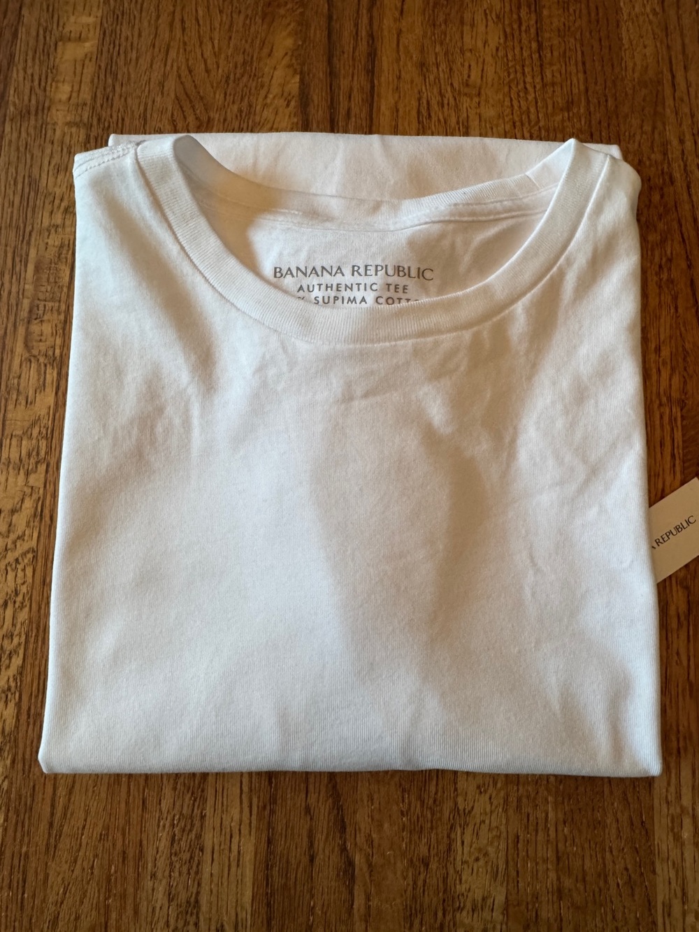 NWT Banana Republic Authentic Supima Cotton Tee Short Sleeve White Men's L Tall
